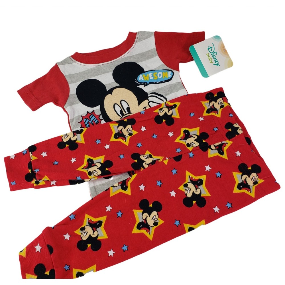 Disney Little Boys Toddler Mickey Mouse 2 Piece Pajama Set Size (6-9 Months) - Picture 5 of 11